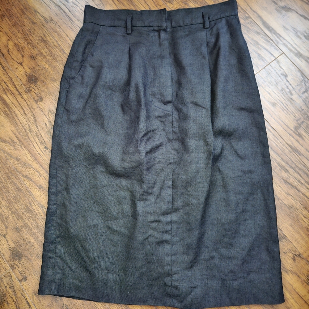 Liz Claiborne Black Linen Skirt Sz 10